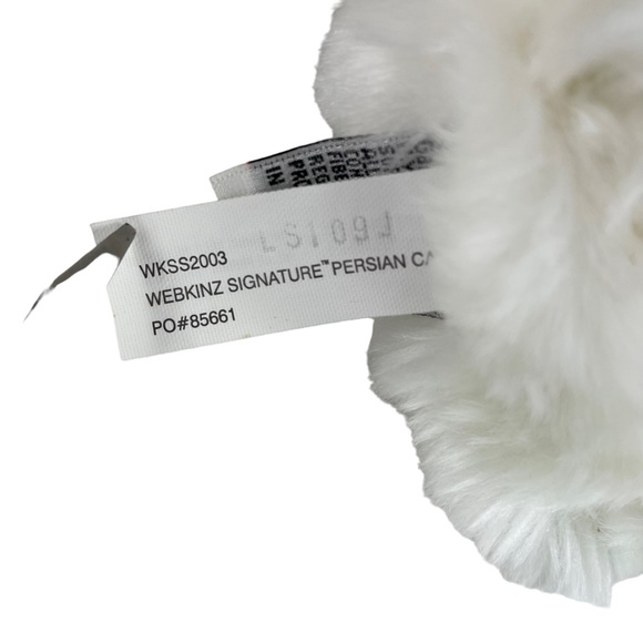 Webkins Signature Persian White Cat Gold Patch Vintage Ganz Plush Kitty No Code - Picture 3 of 16